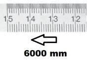 HORIZONTAL FLEXIBLE RULE CLASS II RIGHT TO LEFT 6000 MM SECTION 20x1 MM<BR>REF : RGH96-D26M0D150